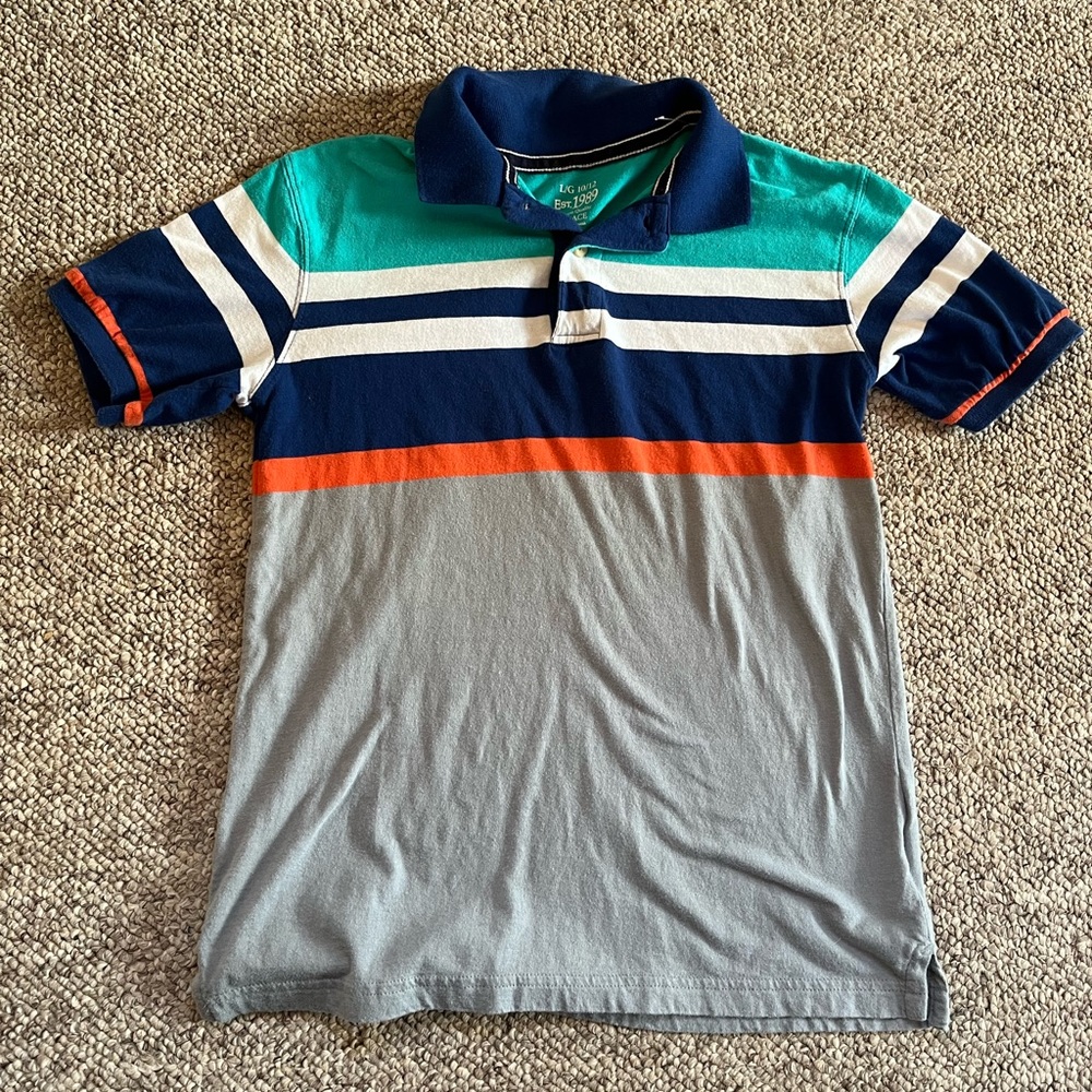 Children’s Place Boy stripe polo/golf shirt, like new, size 10/12